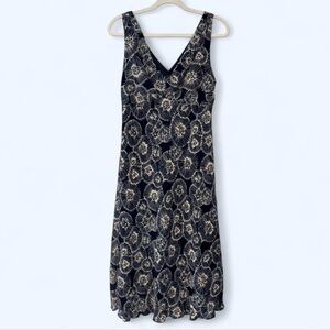 90s vintage Jonathan Martin Studio navy blue floral midi dress Size 10/medium